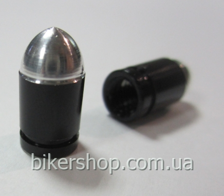 Колпачок для камеры TW V-12 на ниппель Presta в виде пули из алюминия, черн. цвета