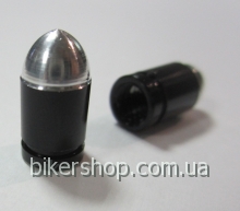 Колпачок для камеры TW V-12 на ниппель Presta в виде пули из алюминия, черн. цвета